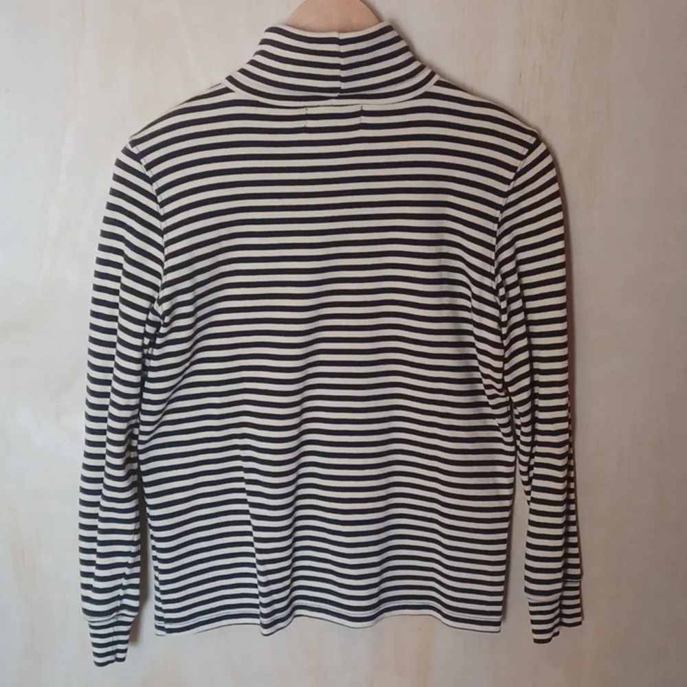Lauren Ralph Lauren Striped Turtleneck, Embroidered Crest Size P/P Vintage - Picture 8 of 11